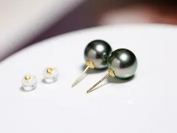 12--12,5 mm Gamtos taičio perlų auskarai 18k gold