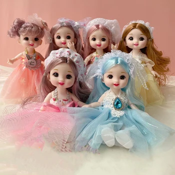 17cm BJD Doll Su Drabužiais Kilnojamojo 13 Sąnarių Mados Vestuvių Princesė uzpost Lėlės Modelis, Mergina, Mielas Animacinių filmų Lėlės Vaikų Žaislai Dovana