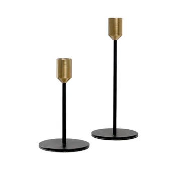 2 Aukso Su Juoda Metaliniai Žvakių Laikikliai Glassic Žvakidė Turėtojas Vestuvių Apdailos Juosta Šalies Stalo Mantijos Apdaila