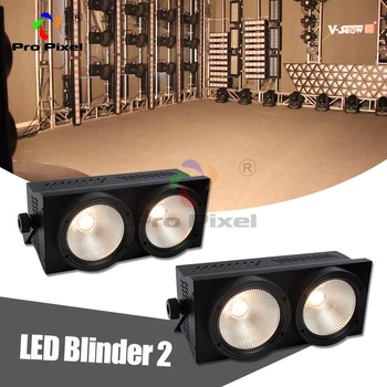 2vnt COB LED BLINDER 2 2 x 100W Šiltai Balta Šalta Balta Linnear Dimeris DMX/Auto/Garso Kontrolė, Elektra IN/OUT Con