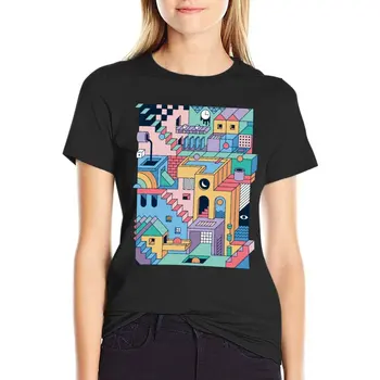 80 ' - Escher T-Shirt negabaritinių marškinėliai Moterims topai