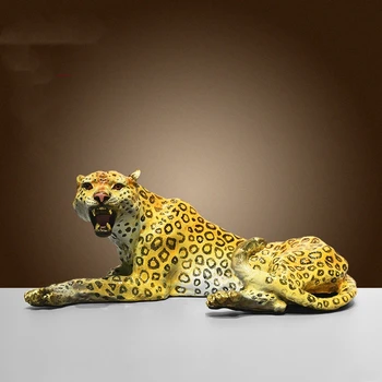 Abstrakti Žalvario Leopard Statula Geometrijos Gyvūnijos Leopard Statula Gyvūnų Skulptūros Šiuolaikinių Namų Biuro Apdailos Amatų Dovanos