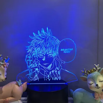 Džiudžiutsu Kaisen Satoru Gojo 3d led lempos miegamasis manga ninght žibintai anime pav kambario dekoro lampara de noche dormitorio luces