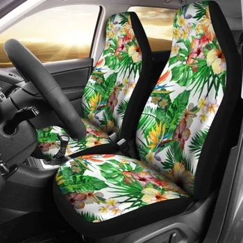Havajai Atogrąžų Strelitzia Hibiscus Automobilių Sėdynių užvalkalai,Pakuotėje 2 Universalus Priekinės Sėdynės Apsauginis Dangtelis
