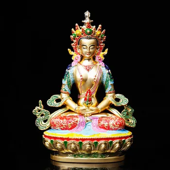 Ilgaamžiškumas/Amitayus Spalvos 5inch Efektyvių Tranic Buda Metalų Lydinio, Budistų Tiekėjų Home/ Office Papuošti Statula Amatų