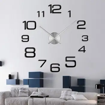Išjungimo Laikrodis Klijų Meno Laikrodis Su Baterijomis, Dekoratyvinis Praktinių Neįrėminti Siena Lipdukas Laikrodis