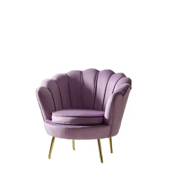 Karšto Pardavimo Minkštų Šiuolaikinės Šiaurės šalių Audinio Aksomo Kėdės Rožinės spalvos Fotelis Aukso Metalo Kojos Viena Sofa Akcentas Kėdė Už kambarį