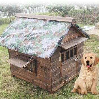 Lauko Uždarytas Šunų Veislynas Didelis Šuo Narve Rainproof Saulės Kačių Kraikas Medinės Šunų Namai Kiemas, Sodas Mažylis Villa Prekes
