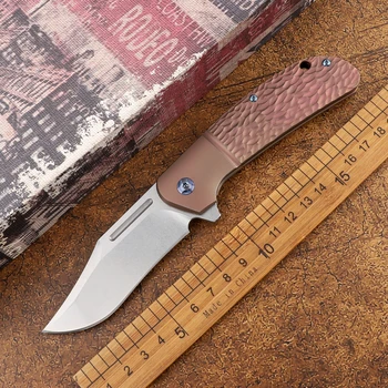 Lauko taktinių medžioklės kišenėje M390 plieno peiliukų titano lydinio rankena kempingas savigynos EDC įrankis sulankstomas peilis kolekcija