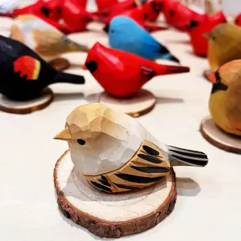 Mielas Paukštis, Ornamentai, Medžio Drožyba Handcarving Spalvos Tapybos Naujos Dekoracijos Žaislai, Gimtadienio Šventė