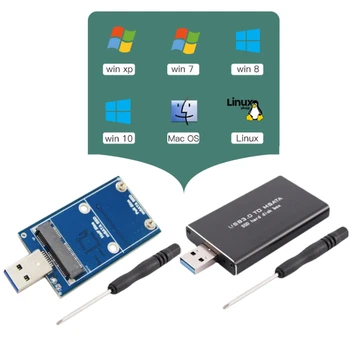 Mini Išorinio Kietojo Disko HDD Atveju 6Gbps SSD MSATA Su USB 3.0 Kietojo Disko Atveju Wireless PCI-E Palaiko 30*30/50 SSD