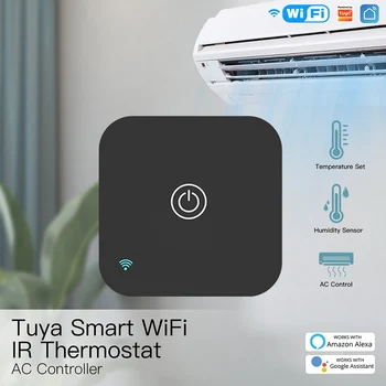 Moes Tuya WiFi Smart IR Termostatas Palieskite Mygtuką IR Termostatas vidinis Temperatūros ir Drėgmės Jutiklis Dirbti su Alexa 