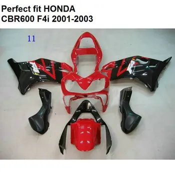 Motociklo lauktuvės komplektas Honda CBR 600 F4i 2001 2002 2003 raudona juoda purvasargiai CBR600 F4i 01 02 03 CV27