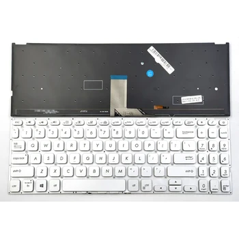 Naujas Asus Vivobook F512J F512JA F512JA-AS34 F512U F512UA F512UB Nešiojamojo kompiuterio Klaviatūra MUMS Sidabro Su Apšvietimu, Be Rėmelio