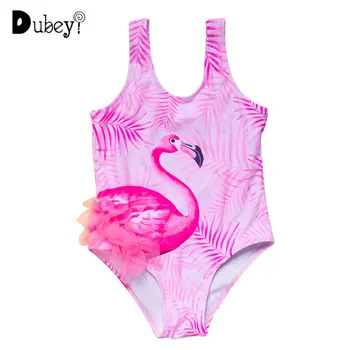 Naujas Pink Flamingo Maudymosi kostiumai Vaikams Mergaitėms nuo 1 Iki 6 Metų amžiaus Vaikų Plaukimo Dėvėti Bikinius Bamblys Mergina Maudymosi Kostiumas