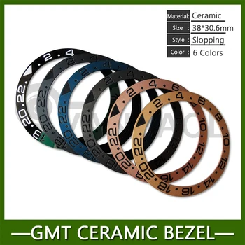 Naujas Slopping GMT Keramikos Bezel Įdėklai 38x30.6mm Sub/Naras Žiūrėti Atveju, Žiedo Dalių Modifikuotų Žiūrėti Reikmenys atte Juoda/Žalia