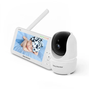 Naujasis 5 colių Video Baby Monitor su Kamera ir Garso, 4X Zoom, 22Hrs Baterija, 1000ft Asortimentą, 2-Way Audio Temperatūros Jutiklis Lopšinė