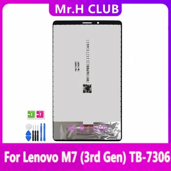 Originalus LCD Lenovo Tab M7 3rd Gen TB-7306 TB-7306F TB-7306X TB 7306 LCD Ekranas Jutiklinis Ekranas skaitmeninis keitiklis Surinkimas Remontas