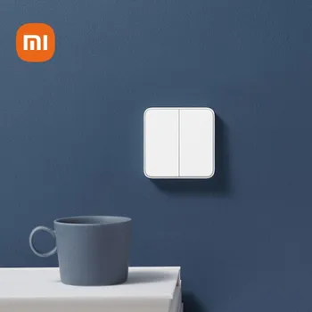 Originalus Xiaomi Mijia Smart Switch Wifi Sienų apšvietimo Jungiklis OTA Atnaujinimo Smart Ryšys XiaoAi Balso Kontrolė Veikia Su Mijia App