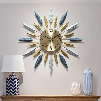 Prabangus Didelis Sieninis Laikrodis Unikalus, Minimalistinis Šiaurės Modernus Skaitmeninis Laikrodis Kambarį Metalo Hogar Y Decoracion Namų Projektavimas WH10XP