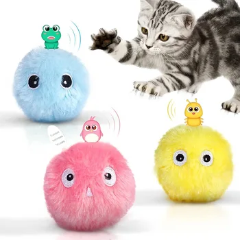 Smart Kačių Žaislai Interaktyvus Kamuolys Pliušinis Elektros Katžolių Mokymo Žaislas Kačiukas Touch Skambėjo Pet Produkto Girgždėti Žaislas Kamuolys Katė Supplie