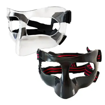 Sporto Nosies Šalmas Krepšinio Kaukė Nosies Guard Veido Shield Apsaugine Kauke Su Reguliuojamu Elastiniu Dirželiu Anti-susidūrimo Įranga
