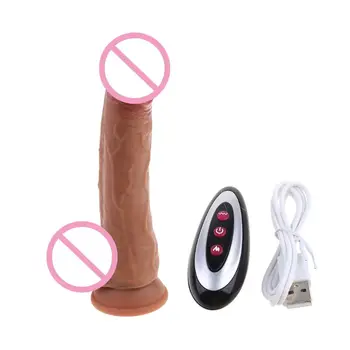 Tikroviškas Dildo Automatinė G spot Vibratorius su Siurbimo Taurės Moterų Hands-Free Sex Įdomus Šildymo Silikoninis Vibruojantis Penis Sekso N7YB
