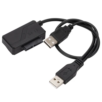 USB 2.0 prie SATA Kabelis Adapteris iš 2.5 Colio Išorinis HDD SSD Kietąjį Diską SATA 22 Pin Adapteris USB 2.0 prie Sata 30cm PC Nešiojamas kompiuteris
