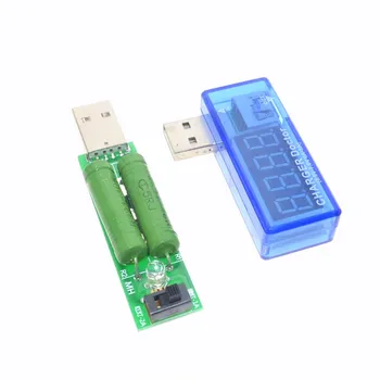 USB detektorius voltmeter ammeter energijos gamybos pajėgumų testeris, matuoklis 3.5-7V+2A 1A Apkrovos Varža Galios Varžai