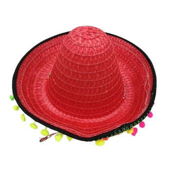 Vasarą Vaikai Meksikos Šiaudines Skrybėles Sombrero Šalies Švenčių Ispanijos Skrybėlę Vaikas Kostiumo Aksesuaras L3