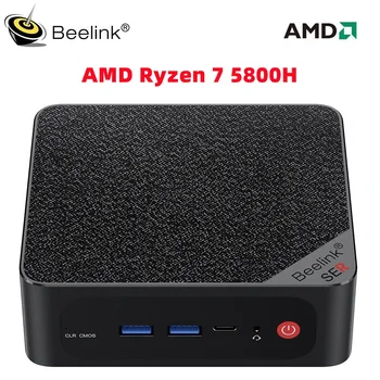 Beelink SER5 Mini PC Laimėti 11 AMD Ryzen 7 5800H/5700U DDR4 16GB 500GB NVME SSD WIIF 6 BT5.2 4K 60Hz Dual HD 1000M Stalinį Kompiuterį