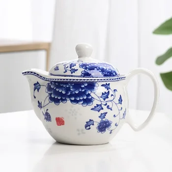 Kinijos Mėlynos ir baltos spalvos porceliano arbatinukas,Puikūs Keramikos Arbatinukas Virdulys,Kung Fu Arbatos Rinkinys, Porceliano Teaware Gėlių Arbatos Puodą