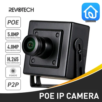 POE Fisheye 5MP Mini Tipo Patalpų IP Kameros 1616P / 1080P Panoraminis Saugumo Kameros Vaizdo Stebėjimo VAIZDO Kamerų Sistema