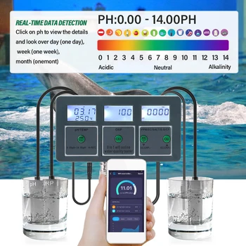 Tuya WiFi FishTank Vandens Kokybės Testeris Aukštos Tikslumu Vandens Kokybės tyrimus Mašina Vandens Stebėti Analizatorius Akvariumuose Baseinas